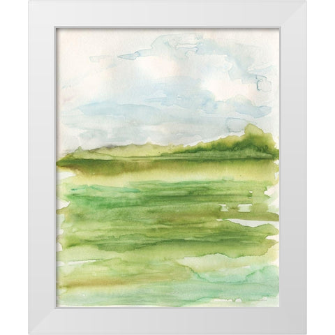 Spring Dew White Modern Wood Framed Art Print by Kamdon Kreations