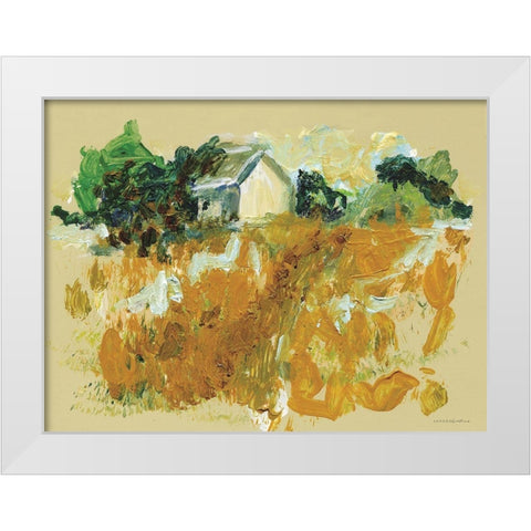 Golden Hour White Modern Wood Framed Art Print by Kamdon Kreations