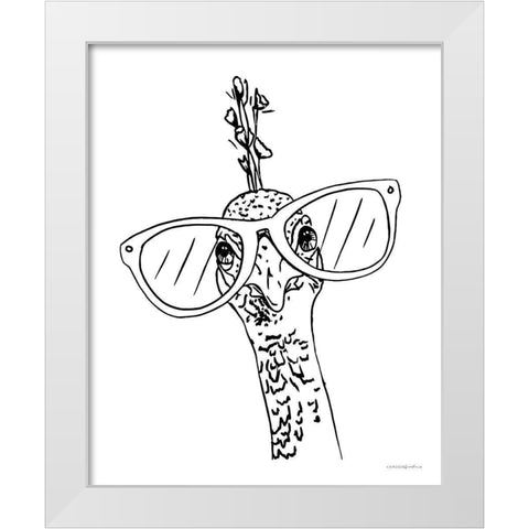 A Little Peacocky II White Modern Wood Framed Art Print by Kamdon Kreations