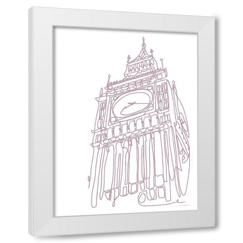 Big Ben White Modern Wood Framed Art Print by Kamdon Kreations
