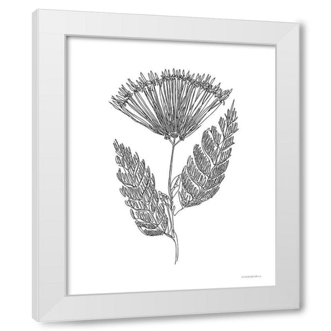 Flair White Modern Wood Framed Art Print by Kamdon Kreations