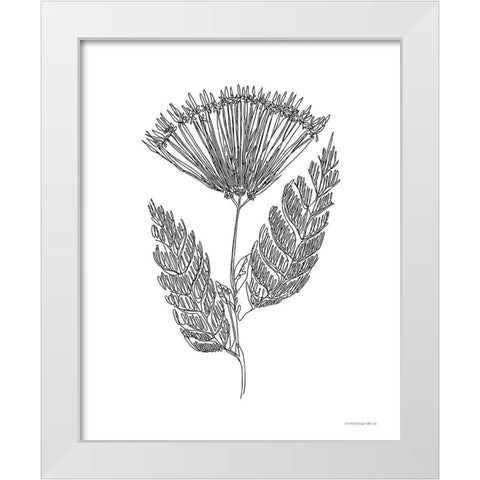 Flair White Modern Wood Framed Art Print by Kamdon Kreations