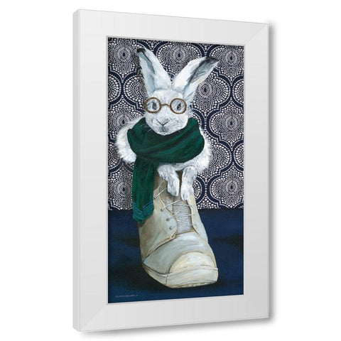 Bunny Boots 2 White Modern Wood Framed Art Print by Kamdon Kreations