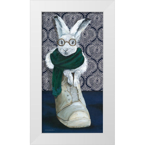 Bunny Boots 2 White Modern Wood Framed Art Print by Kamdon Kreations