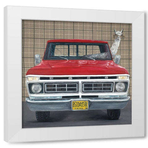 Best Day Ever White Modern Wood Framed Art Print by Kamdon Kreations