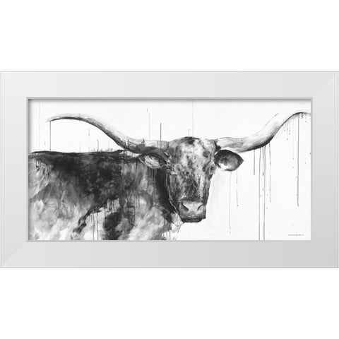 Wyatt White Modern Wood Framed Art Print by Kamdon Kreations