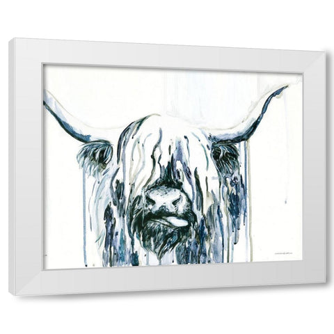 Rain Drops Keep Falling White Modern Wood Framed Art Print by Kamdon Kreations