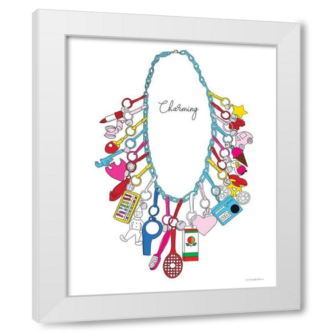 80s Charm White Modern Wood Framed Art Print by Kamdon Kreations
