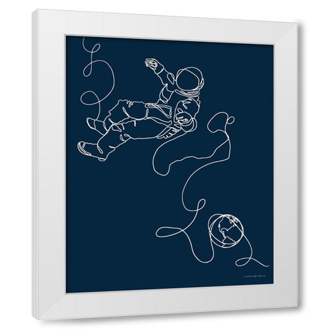 Lines in Space 1     White Modern Wood Framed Art Print by Kamdon Kreations
