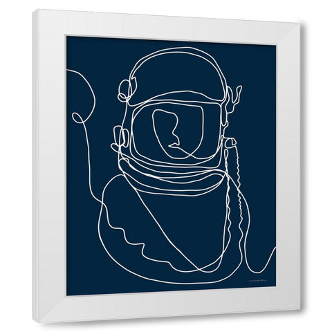 Lines in Space 2   White Modern Wood Framed Art Print by Kamdon Kreations