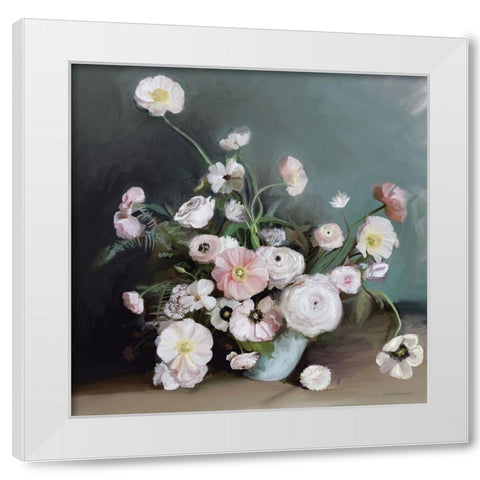 Picked From the Garden White Modern Wood Framed Art Print by Kamdon Kreations