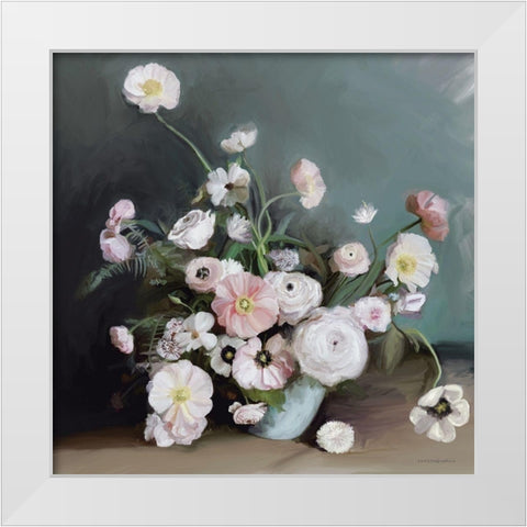 Picked From the Garden White Modern Wood Framed Art Print by Kamdon Kreations