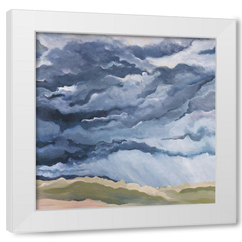 The Smell of Rain White Modern Wood Framed Art Print by Kamdon Kreations