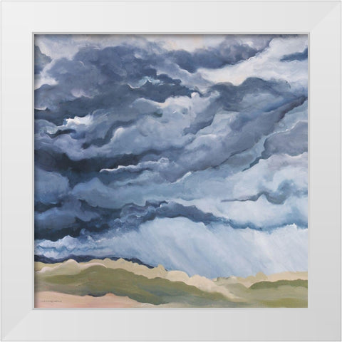 The Smell of Rain White Modern Wood Framed Art Print by Kamdon Kreations