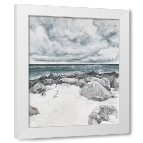 Fathers Eye White Modern Wood Framed Art Print by Kamdon Kreations