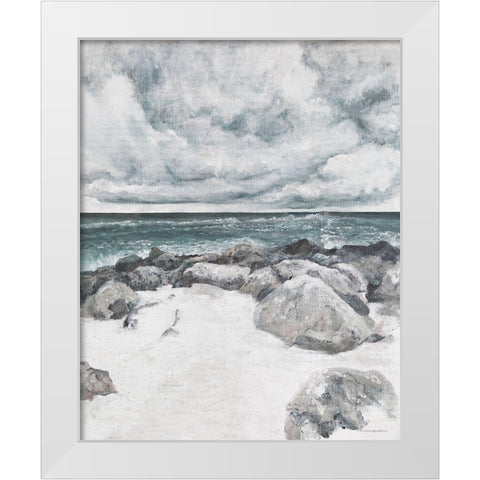 Fathers Eye White Modern Wood Framed Art Print by Kamdon Kreations