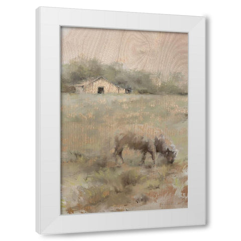 The Front Pasture White Modern Wood Framed Art Print by Kamdon Kreations