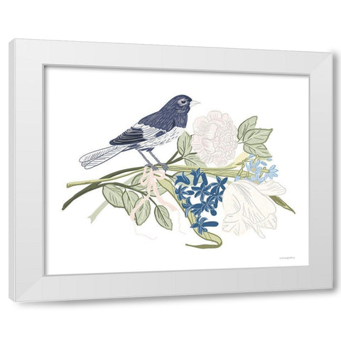 Fresh Bouquet White Modern Wood Framed Art Print by Kamdon Kreations