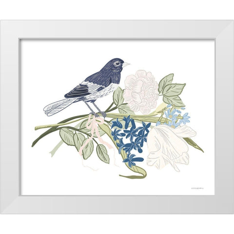 Fresh Bouquet White Modern Wood Framed Art Print by Kamdon Kreations