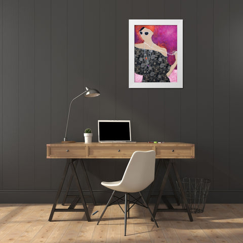 Yes-Girl! White Modern Wood Framed Art Print by Kamdon Kreations