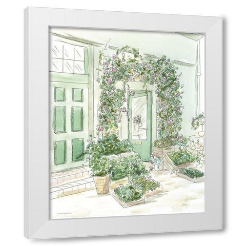 All the Green Things    White Modern Wood Framed Art Print by Kamdon Kreations