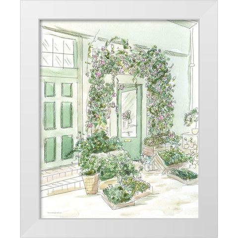 All the Green Things    White Modern Wood Framed Art Print by Kamdon Kreations