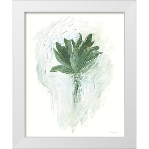 A Whole Bunch of Sage White Modern Wood Framed Art Print by Kamdon Kreations