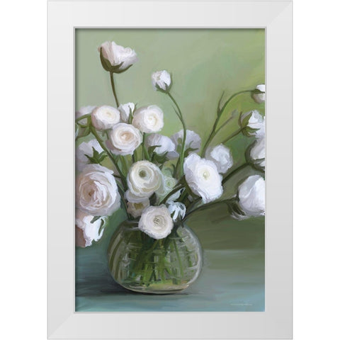 Morning Light White Modern Wood Framed Art Print by Kamdon Kreations