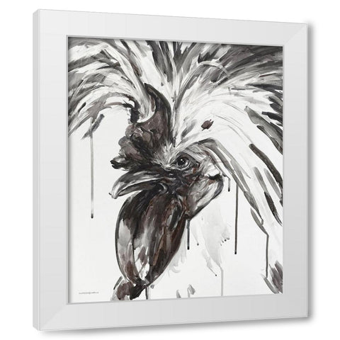 Fierce White Modern Wood Framed Art Print by Kamdon Kreations