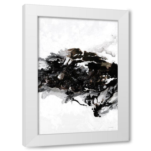 Eruption White Modern Wood Framed Art Print by Kamdon Kreations