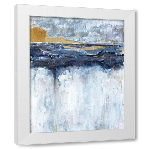 The Edge White Modern Wood Framed Art Print by Kamdon Kreations