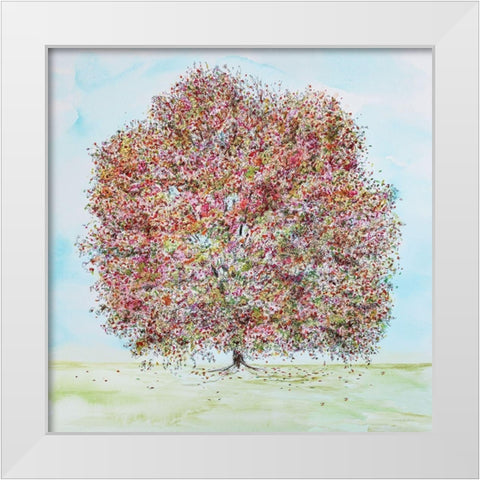 The Giving Tree White Modern Wood Framed Art Print by Kamdon Kreations