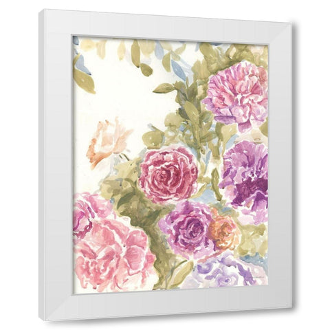 Purple and Pink Hues White Modern Wood Framed Art Print by Kamdon Kreations