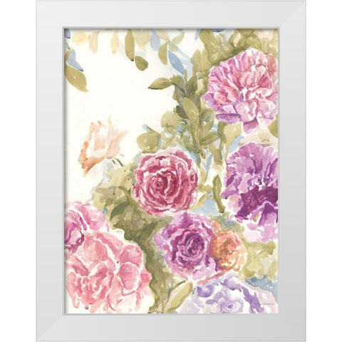 Purple and Pink Hues White Modern Wood Framed Art Print by Kamdon Kreations
