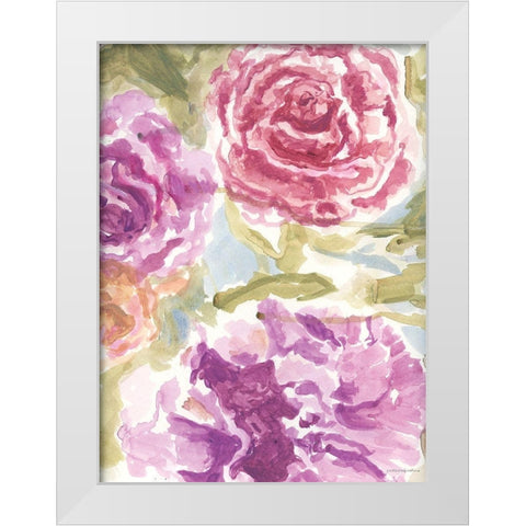 Warm Violet 1 White Modern Wood Framed Art Print by Kamdon Kreations