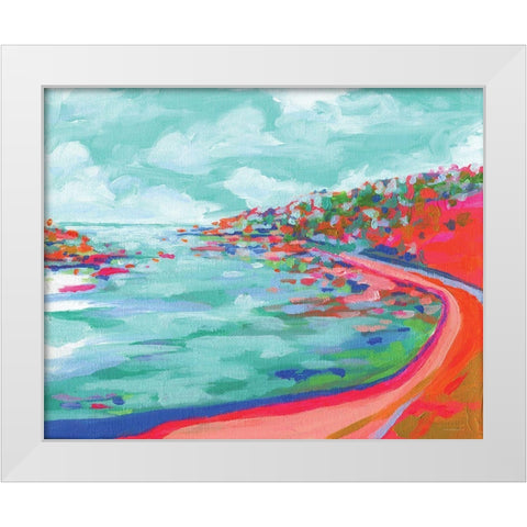 Boat Party White Modern Wood Framed Art Print by Kamdon Kreations