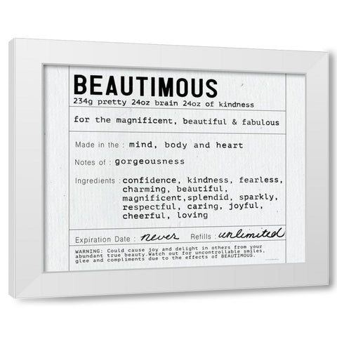 Beautimous White Modern Wood Framed Art Print by Kamdon Kreations