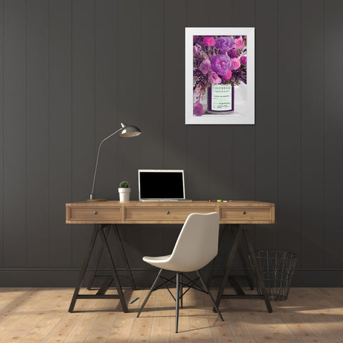 I Am Enough Floral White Modern Wood Framed Art Print by Kamdon Kreations