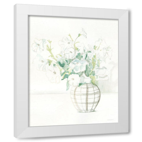 Perfect Plaid Pot White Modern Wood Framed Art Print by Kamdon Kreations