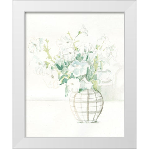 Perfect Plaid Pot White Modern Wood Framed Art Print by Kamdon Kreations