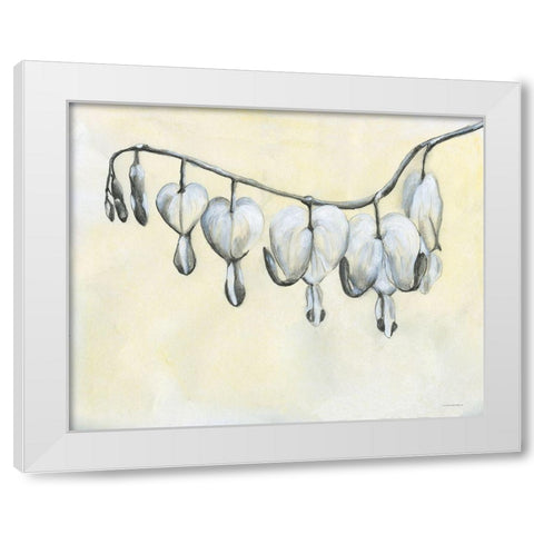 Bleeding Heart White Modern Wood Framed Art Print by Kamdon Kreations