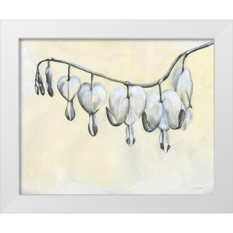Bleeding Heart White Modern Wood Framed Art Print by Kamdon Kreations