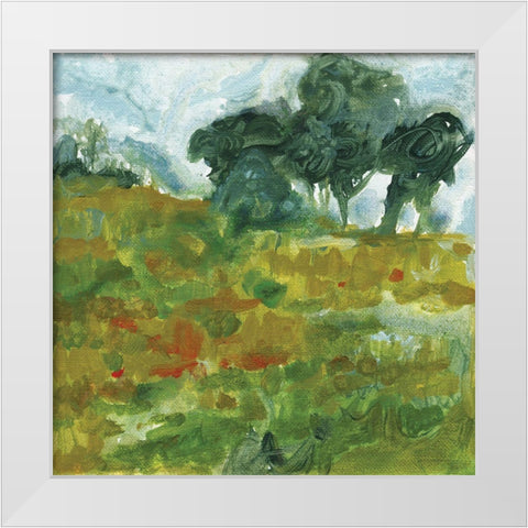 Near Future White Modern Wood Framed Art Print by Kamdon Kreations