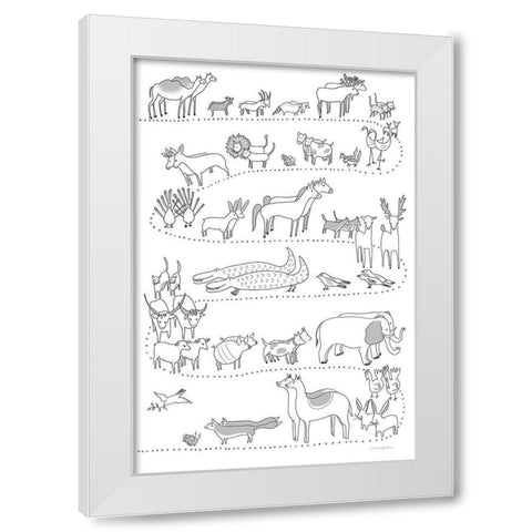 They Came On In Twosies White Modern Wood Framed Art Print by Kamdon Kreations