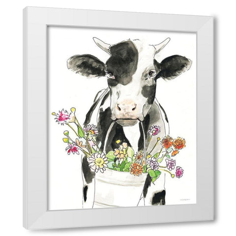 Bessie White Modern Wood Framed Art Print by Kamdon Kreations