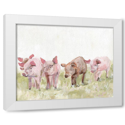 This Little Piggieâ€¦ White Modern Wood Framed Art Print by Kamdon Kreations