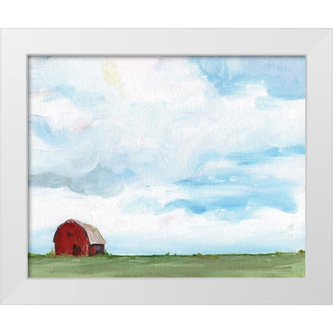 Farming on the Range White Modern Wood Framed Art Print by Kamdon Kreations