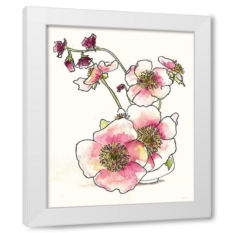 Sweetness in a Small Vase White Modern Wood Framed Art Print by Kamdon Kreations