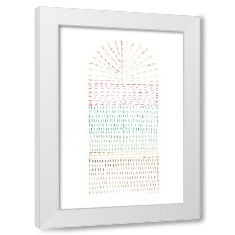 Throw Ladder White Modern Wood Framed Art Print by Kamdon Kreations