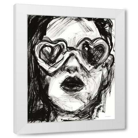 Love Goggles White Modern Wood Framed Art Print by Kamdon Kreations